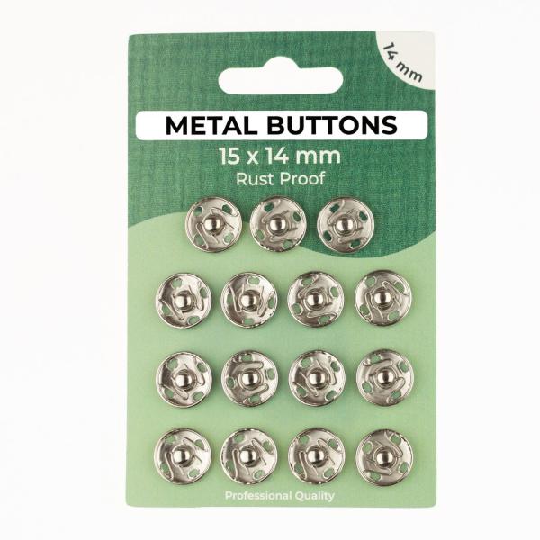 Annähdruckknöpfe silber Ø 14mm